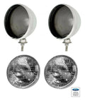 7 Inch Seal Beam Headlights with Bulbs for Ford FOMOCO Chrome Dietz Buckets (1953–1956)