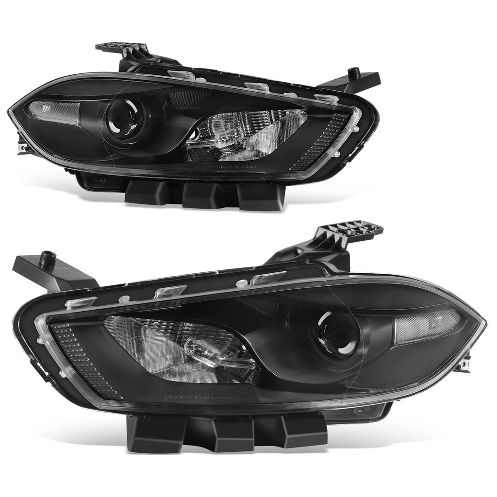 Headlights for Dodge Dart (2013–2016) Black Housing Clear Lens
