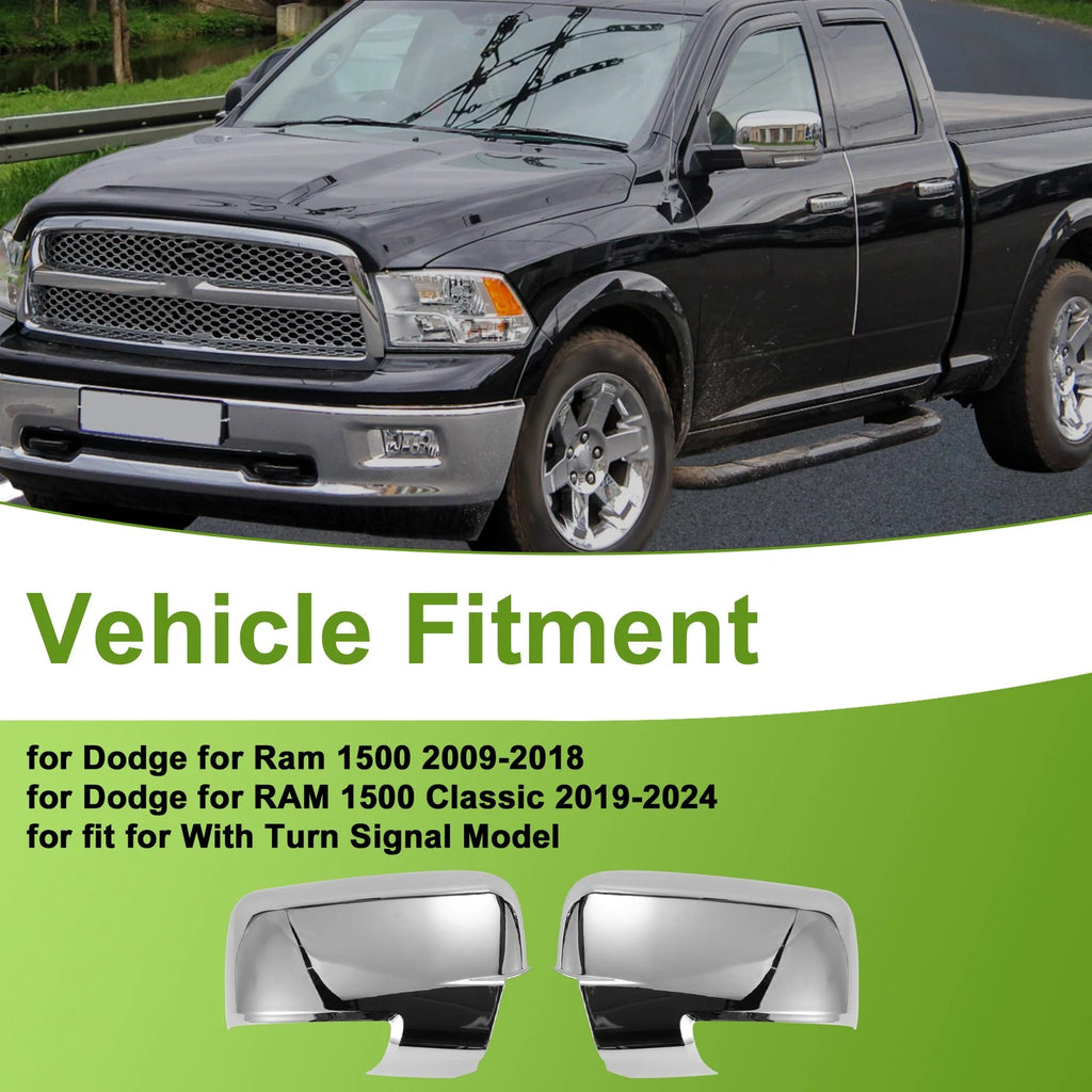 Set of 2 Side Mirror Cover Caps for Dodge (Electroplating Color)