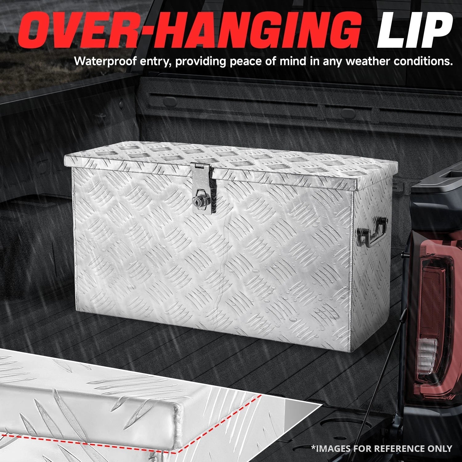 27" Aluminum Tool Box for Hydraulic Lift (5 Bar Diamond Tread)