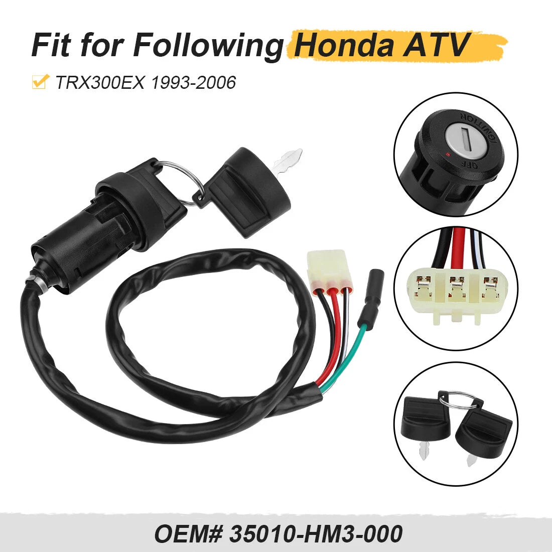 Ignition Switch Key for Honda (35100-HN6-A30, 35100-HM8-000)