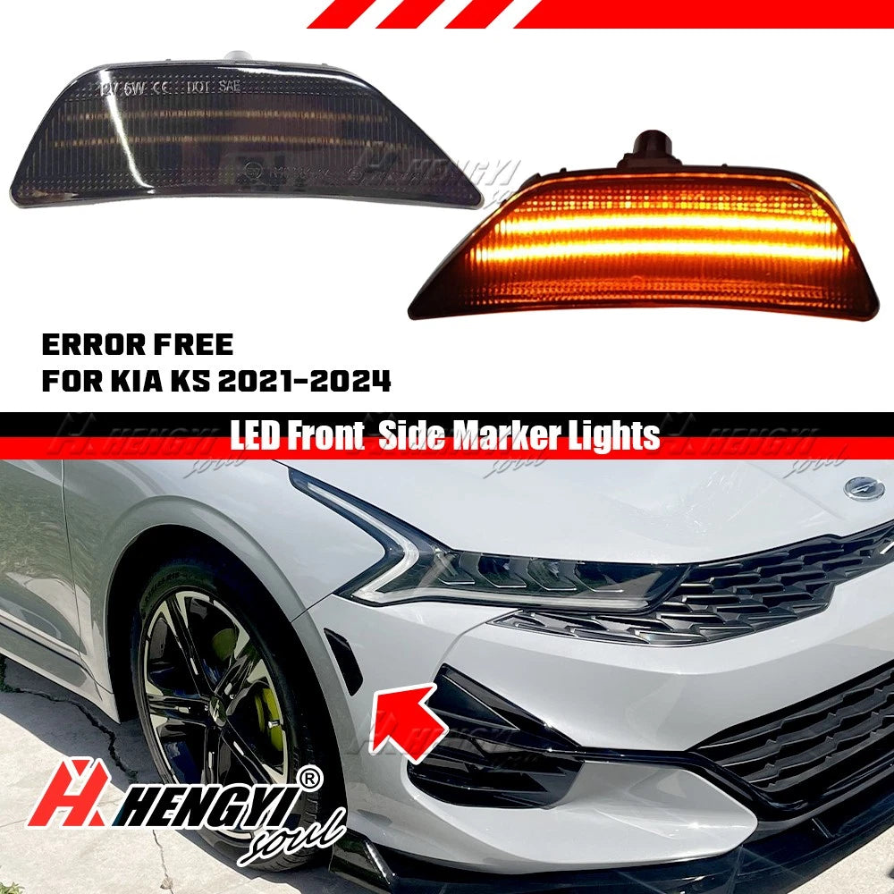 2X Front Bumper Blinker Turn Signal Side Marker Lights for Kia K5 (2021–2024)