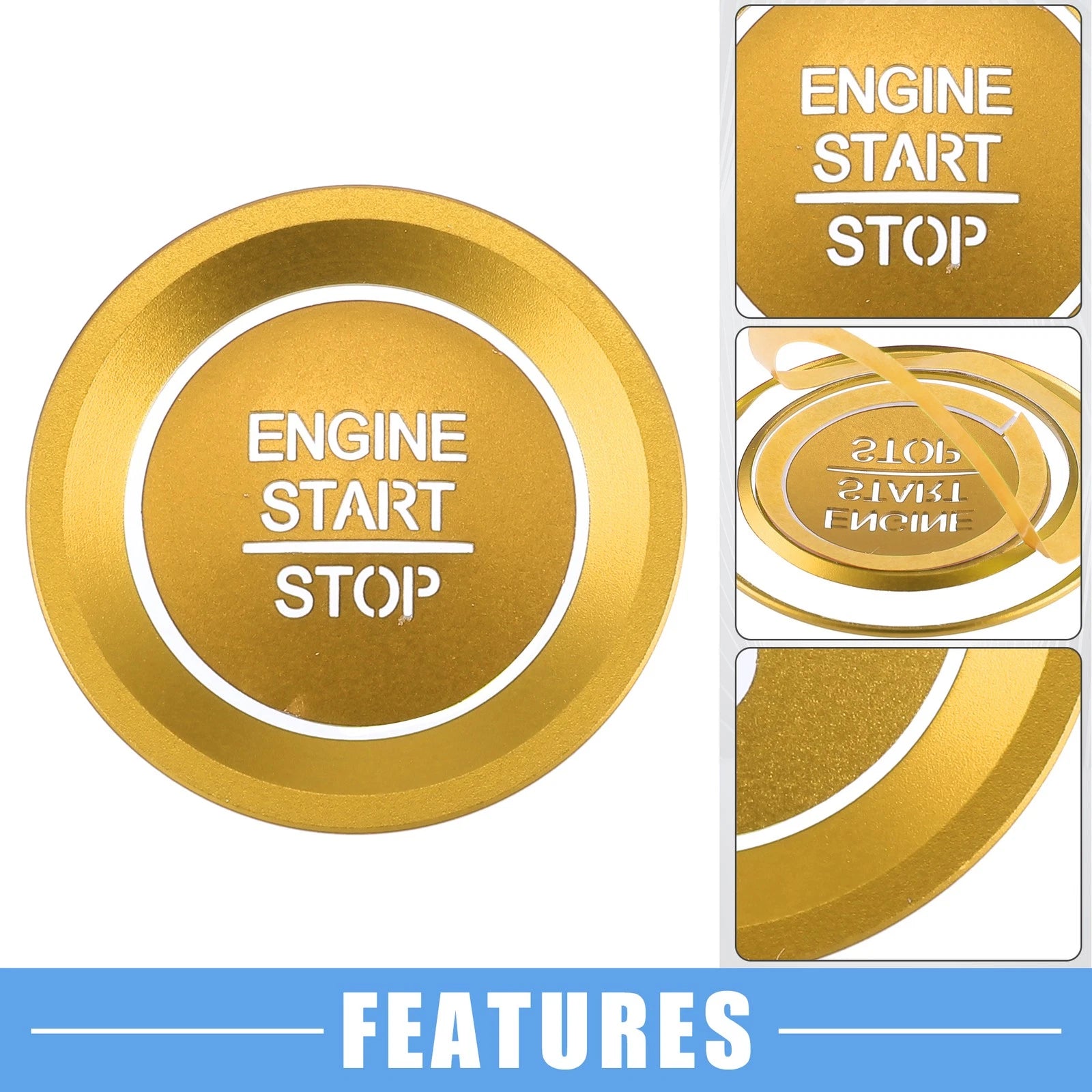 Engine Start Stop Ignition Button Decal for Honda Accord (2018–2022) Gold Tone 726215836066