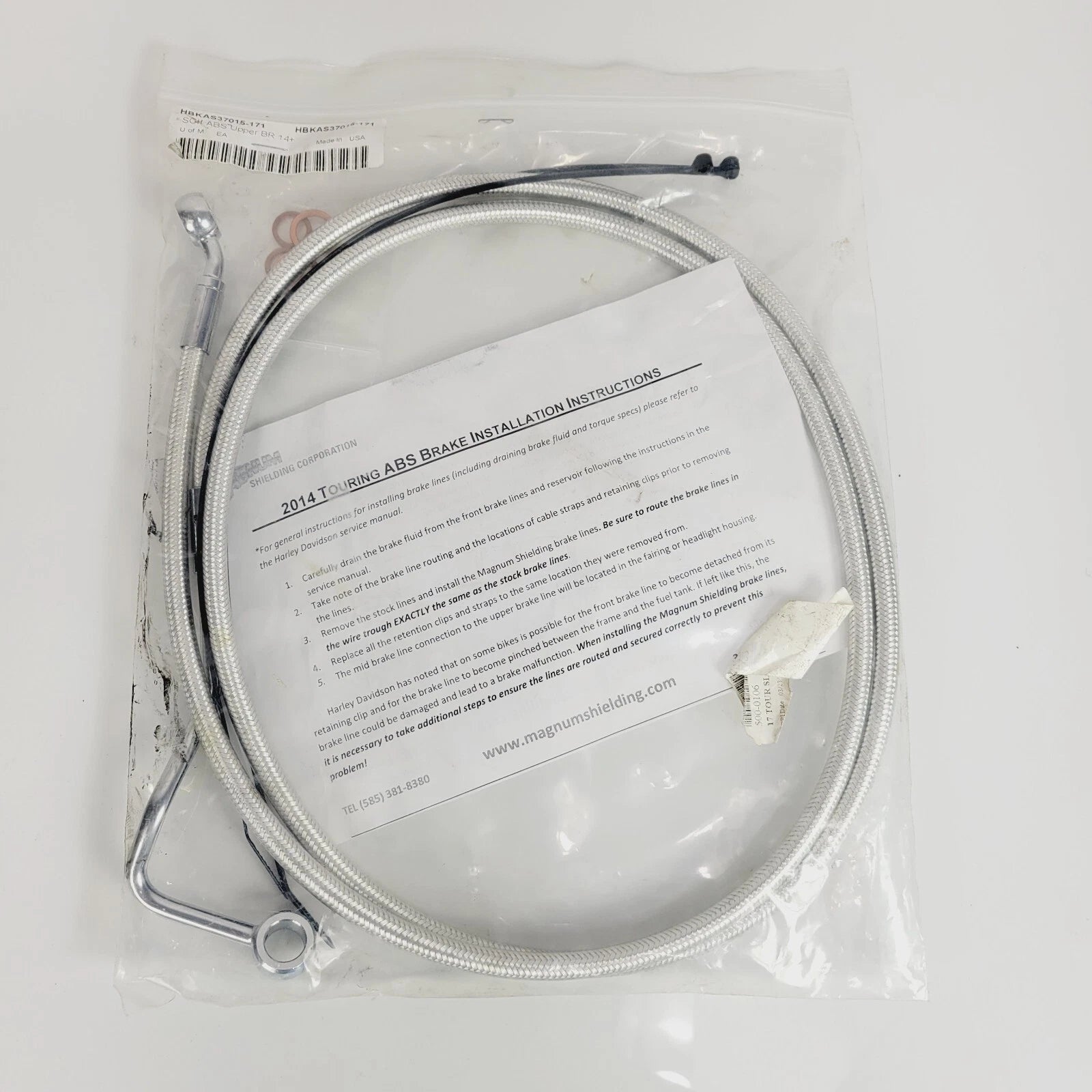 75" Front ABS Brake Line for Harley Touring (2014–2023) HBKAS37015-175