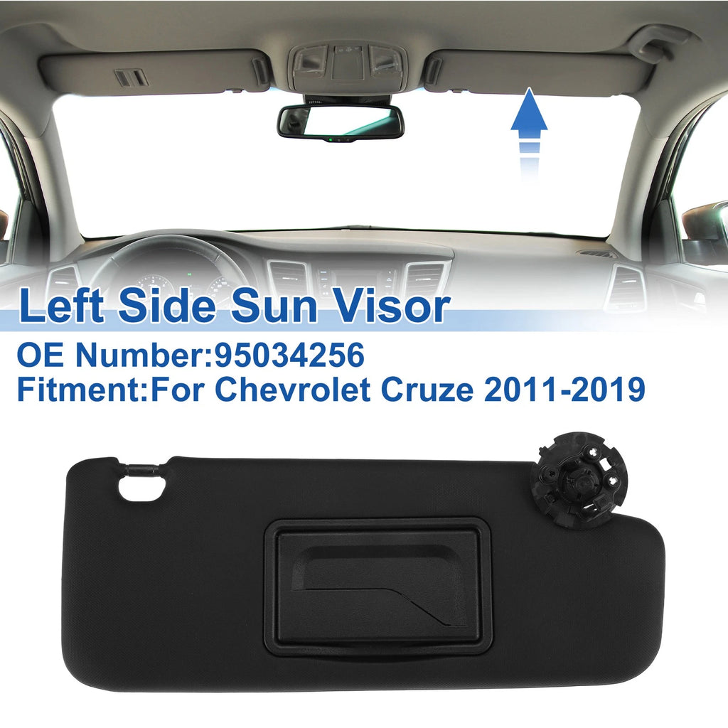 Right Side Sun Visor for Chevrolet Cruze (2011–2019) Replace No. 95034256 Black