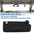 Right Side Sun Visor for Chevrolet Cruze (2011–2019) Replace No. 95034256 Black