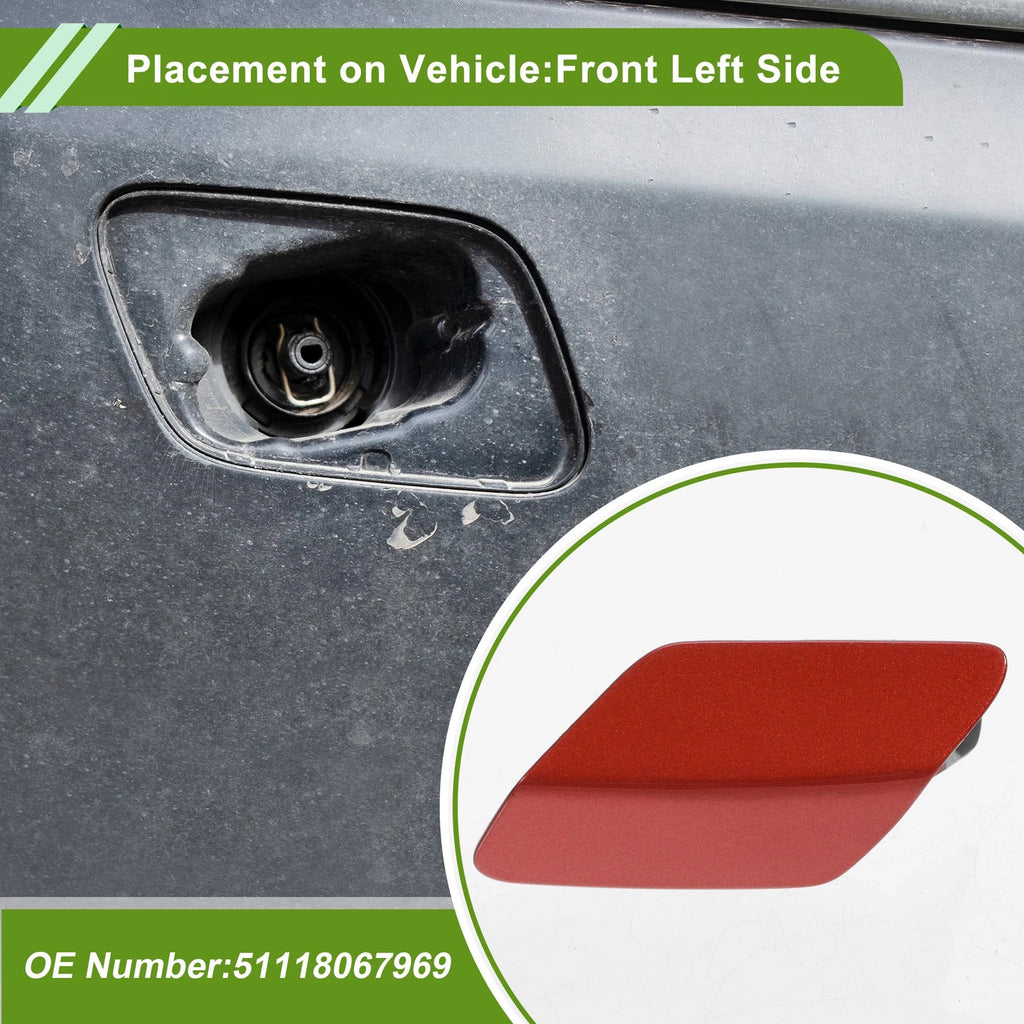 Front Left Washer Nozzle Cover Cap No. 51118067969 for BMW 320i (2013–2018) Red
