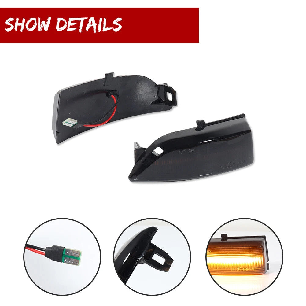 Dynamic LED Side Mirror Indicator Lights for Ford Ranger Lariat (2011–2022)