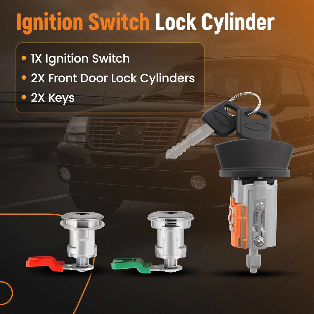 Door Lock Cylinders & Ignition Switch w/ Keys for Ford Aerostar (1996–1997) LC6177