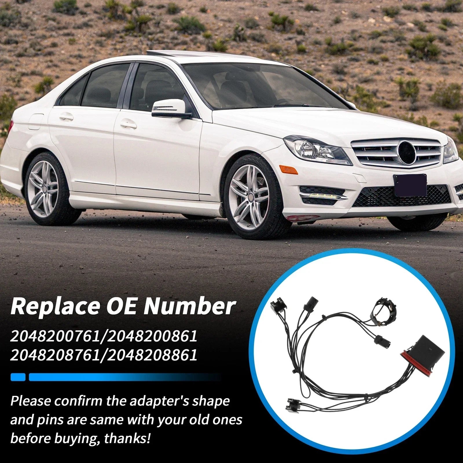 Headlight Wiring Harness for Mercedes-Benz W204 C300 C230 C350 (2008-2011)