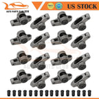 Set of 16 Stainless Steel Roller Rocker Arms for Chevrolet SBC 305 350 383