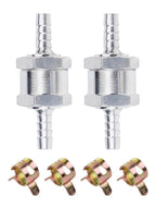 6mm Aluminum Fuel Check Valves with 4 Clamps for Boats and Motorcycles