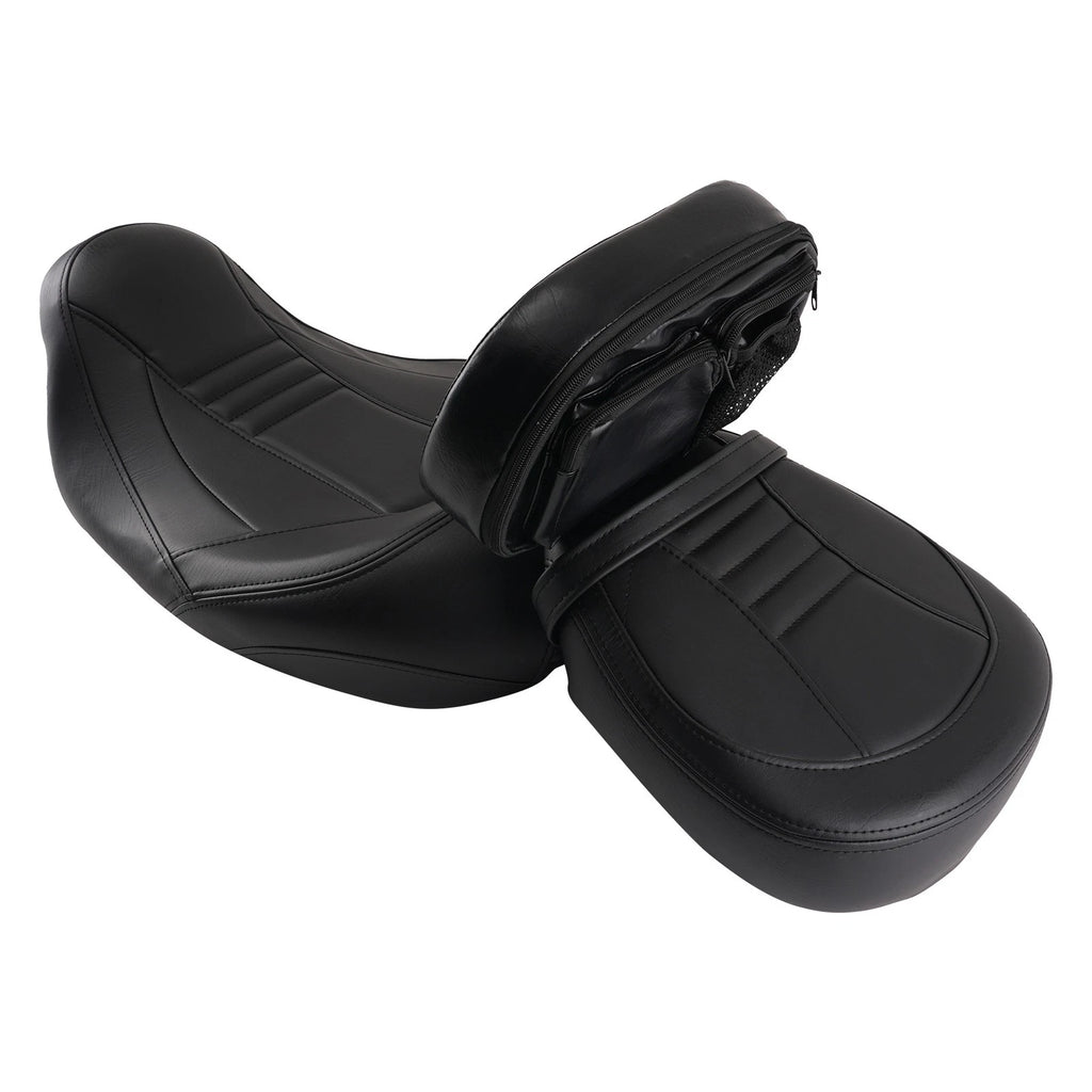 2-Up Saddle Seat for Harley Touring FLH (2009–2020) Black Leather Foam