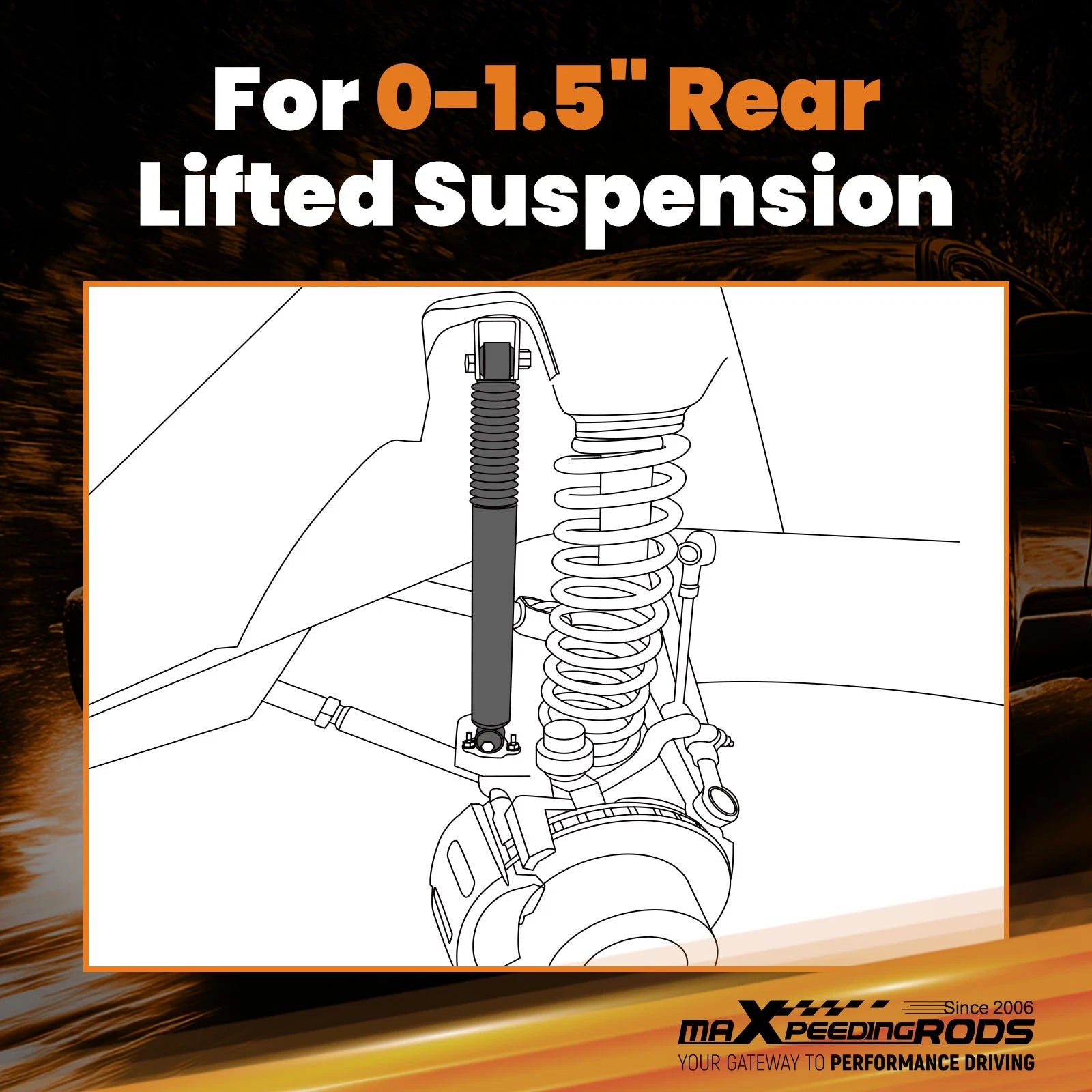2X Rear Lift Shocks for Toyota Tundra (2000–2006) 2WD 4WD 0-1.5"