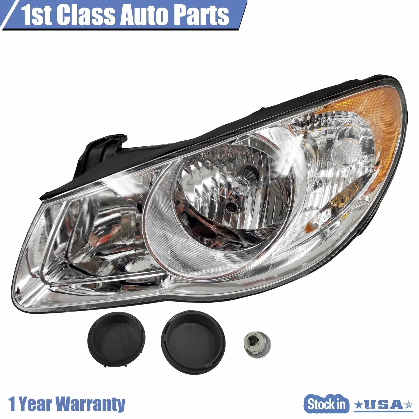 Front Left Clear Headlamp Assembly for Hyundai Elantra (2007-2010)