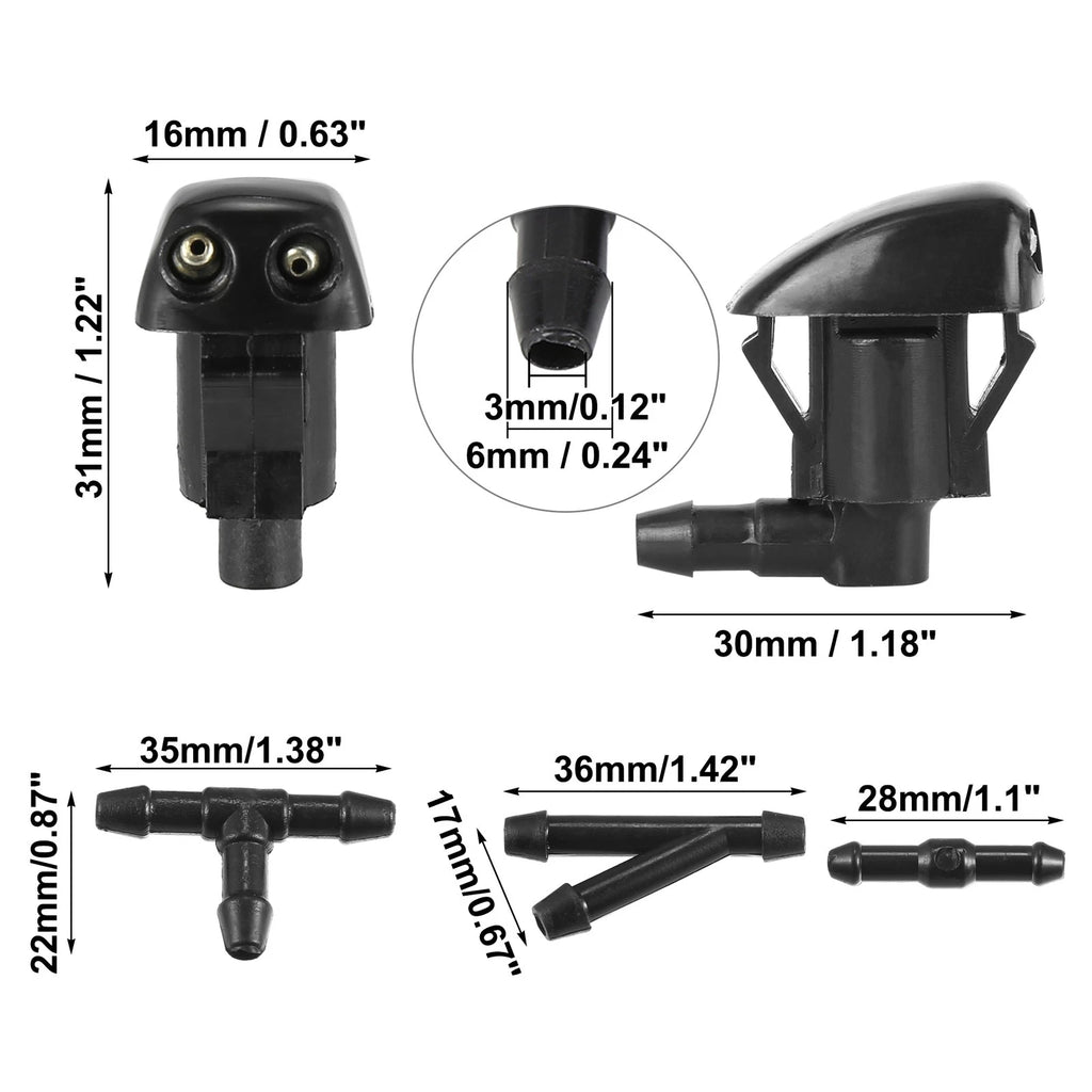 2pcs Windshield Washer Nozzle Kit for Toyota Sienna Solara Corolla Tundra (2000–2023) CL5644