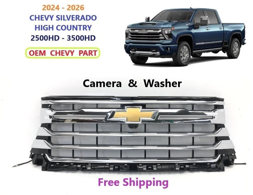 Set of 2 Grilles for Chevy Silverado 2500HD 3500HD (2024–2026)