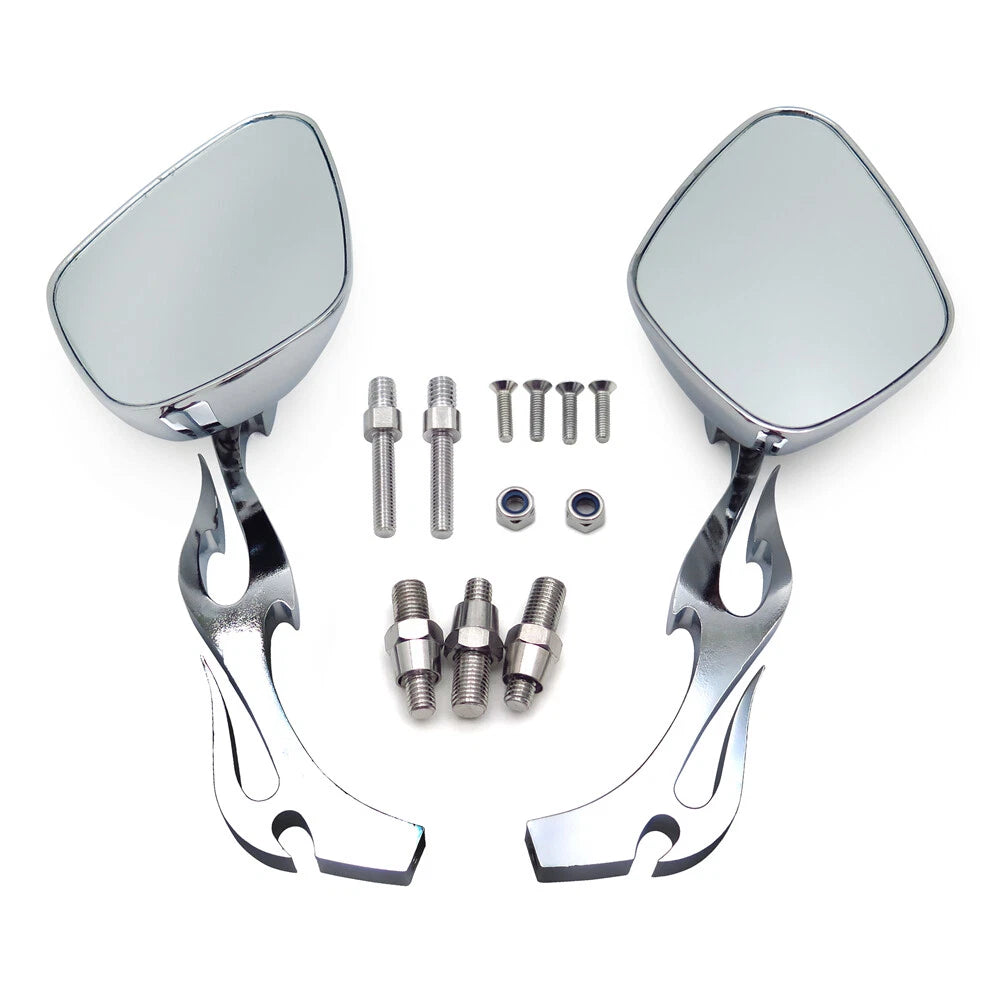 Chromed Flame Shape Running Mirror for Kawasaki Ninja (All Years)