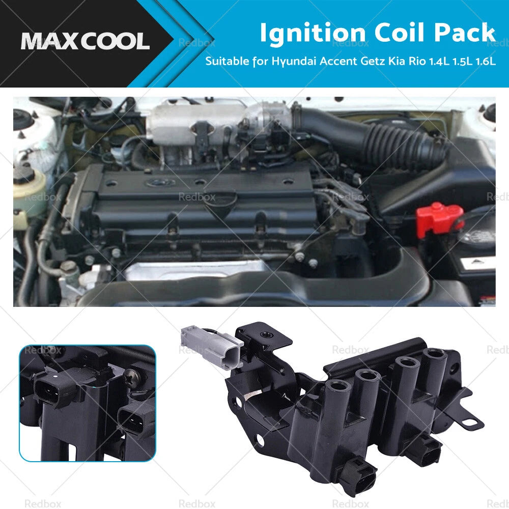 Ignition Coil Pack for Hyundai Accent, Getz, Kia Rio (1.4L, 1.5L, 1.6L)
