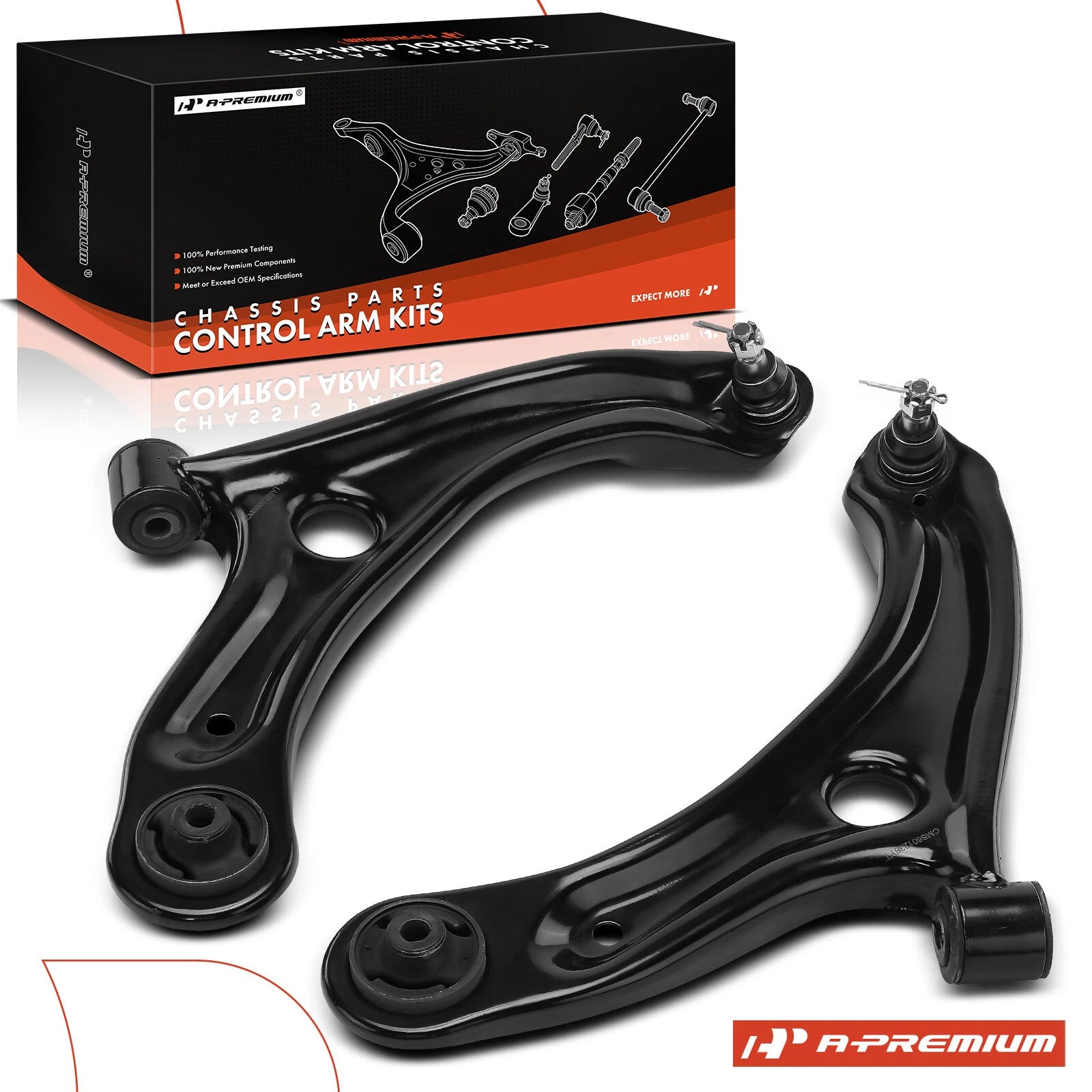 2X Front Lower Control Arm with Ball Joint for Honda Fit (2015–2020)