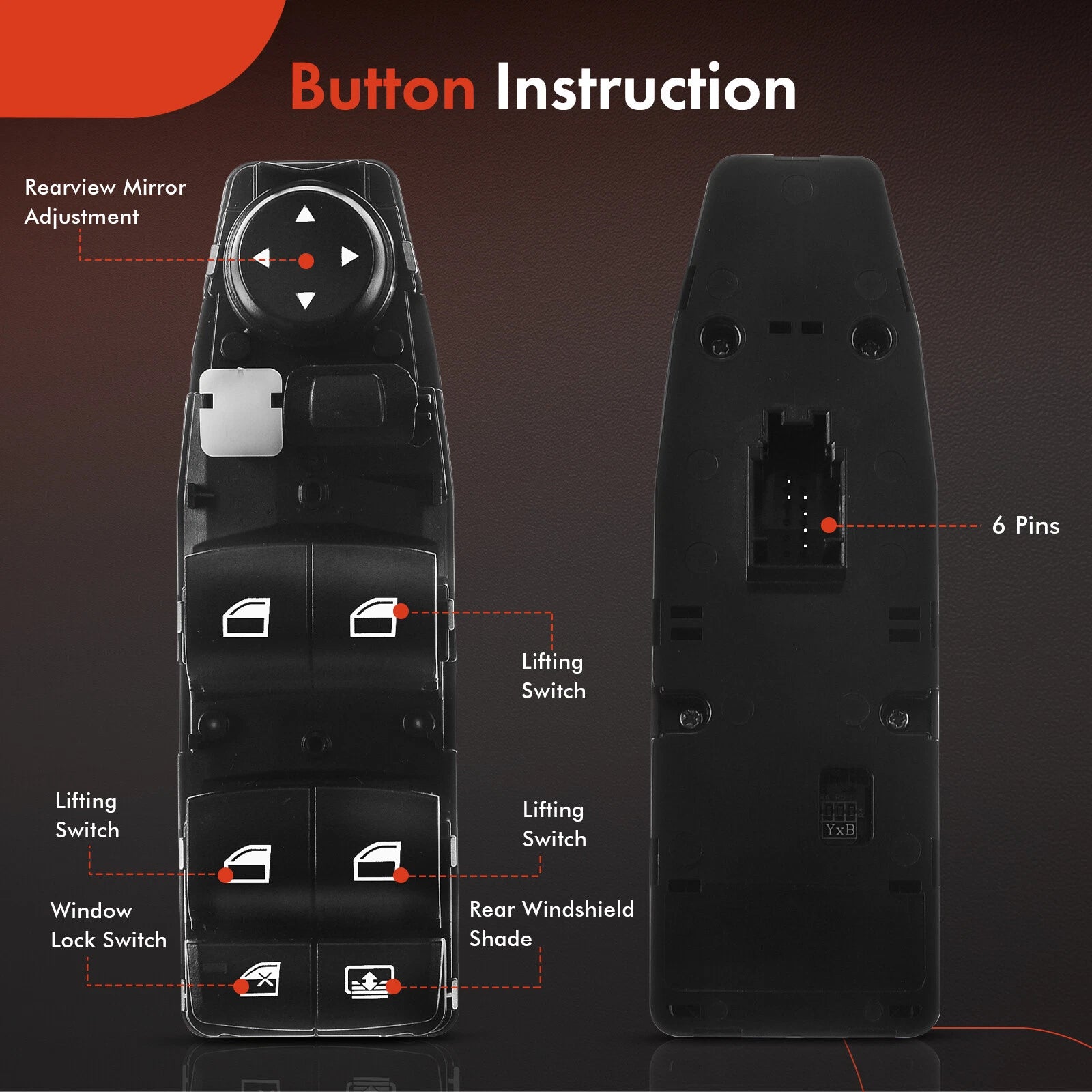 Power Window Switch for BMW 320i, 328i, 330i, 335i, M3 (2012-2017)