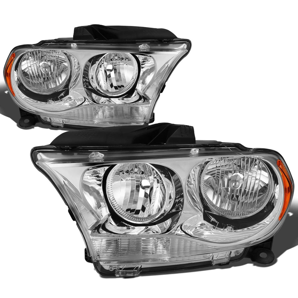 Set of 2 Chrome Housing Amber Corner Headlights for Dodge Durango (2011–2013)