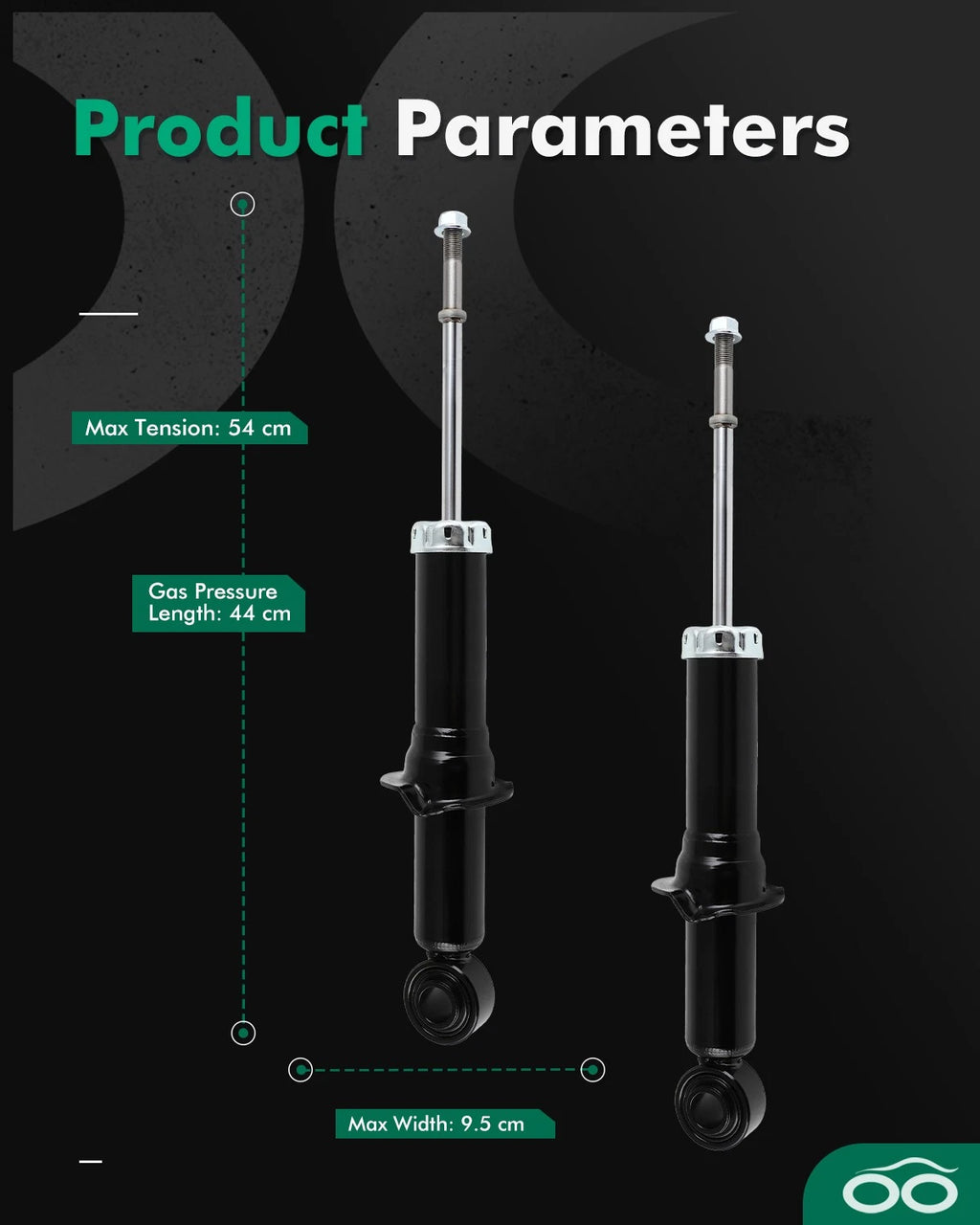 Set of 2 Rear Shock Struts for Toyota Corolla XLE SE LE (2014–2019)