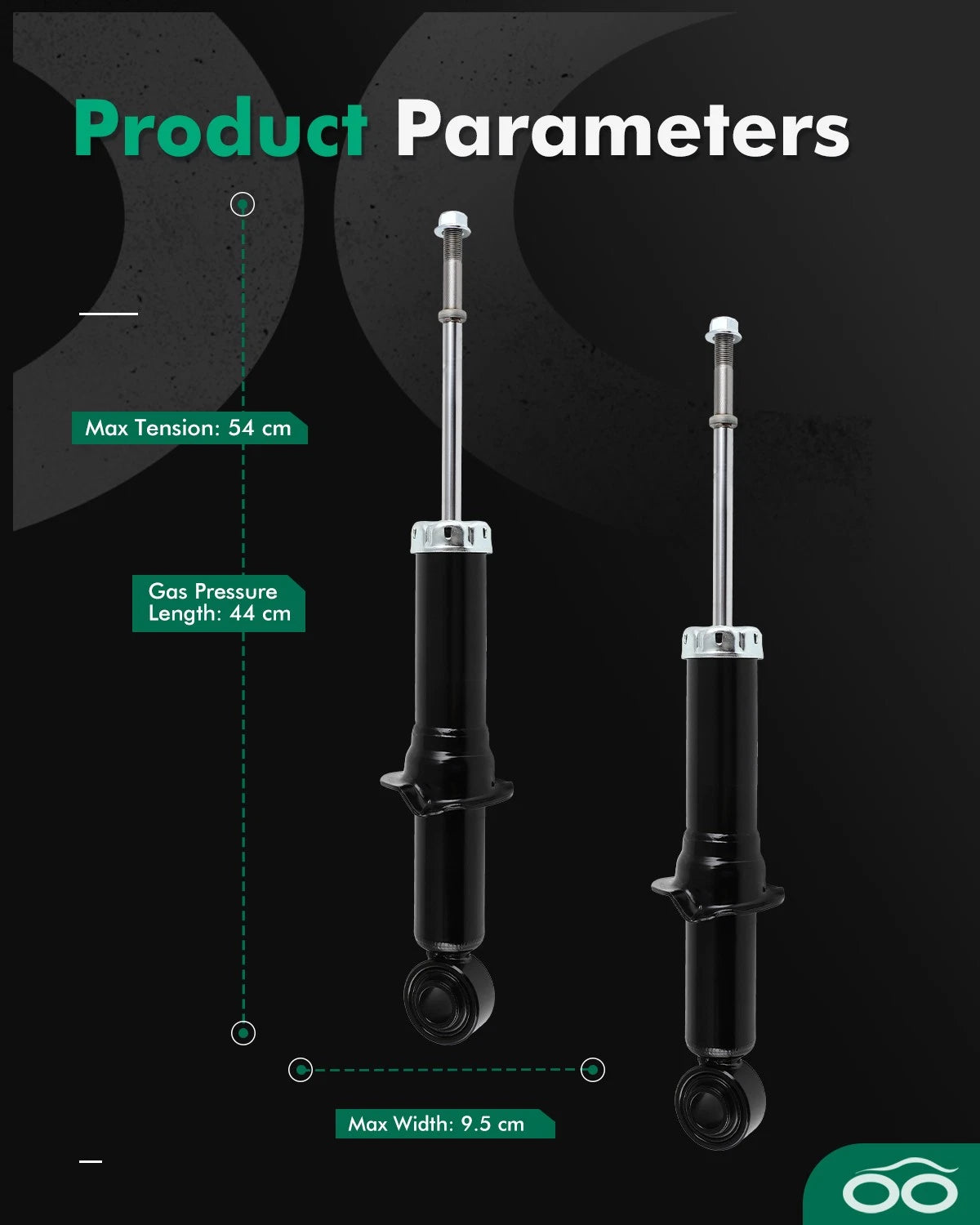Set of 2 Rear Shock Struts for Toyota Corolla XLE SE LE (2014–2019)