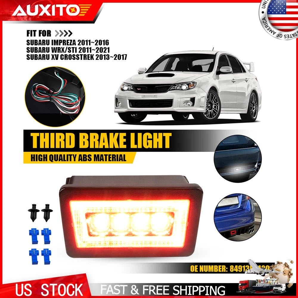 LED Rear Third Brake Light for Subaru XV Crosstrek (2013–2017) - Smoked Lens