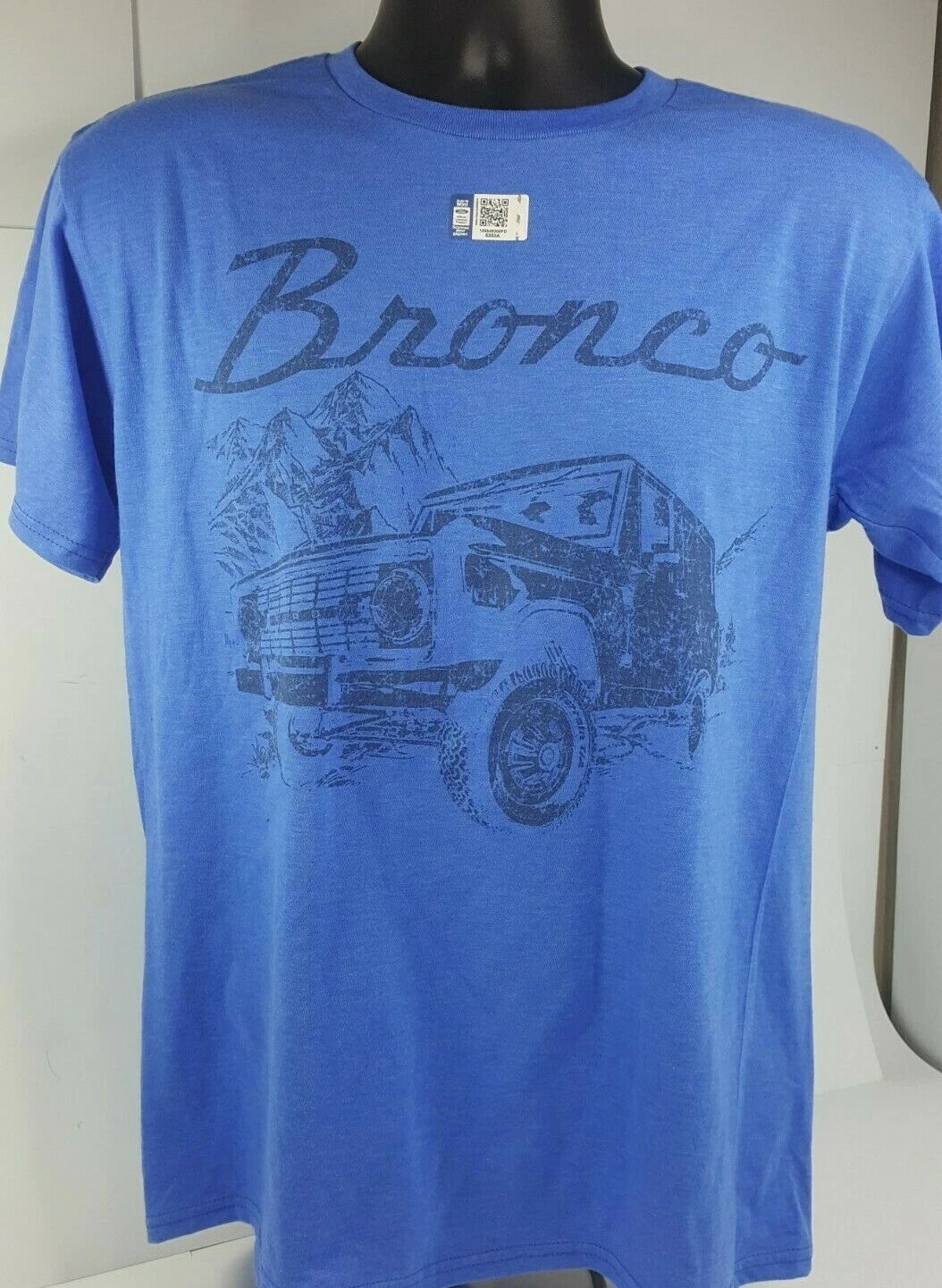 Ford Bronco T-Shirt Front Graphic Heather Blue for Ford Bronco (1966–1977)
