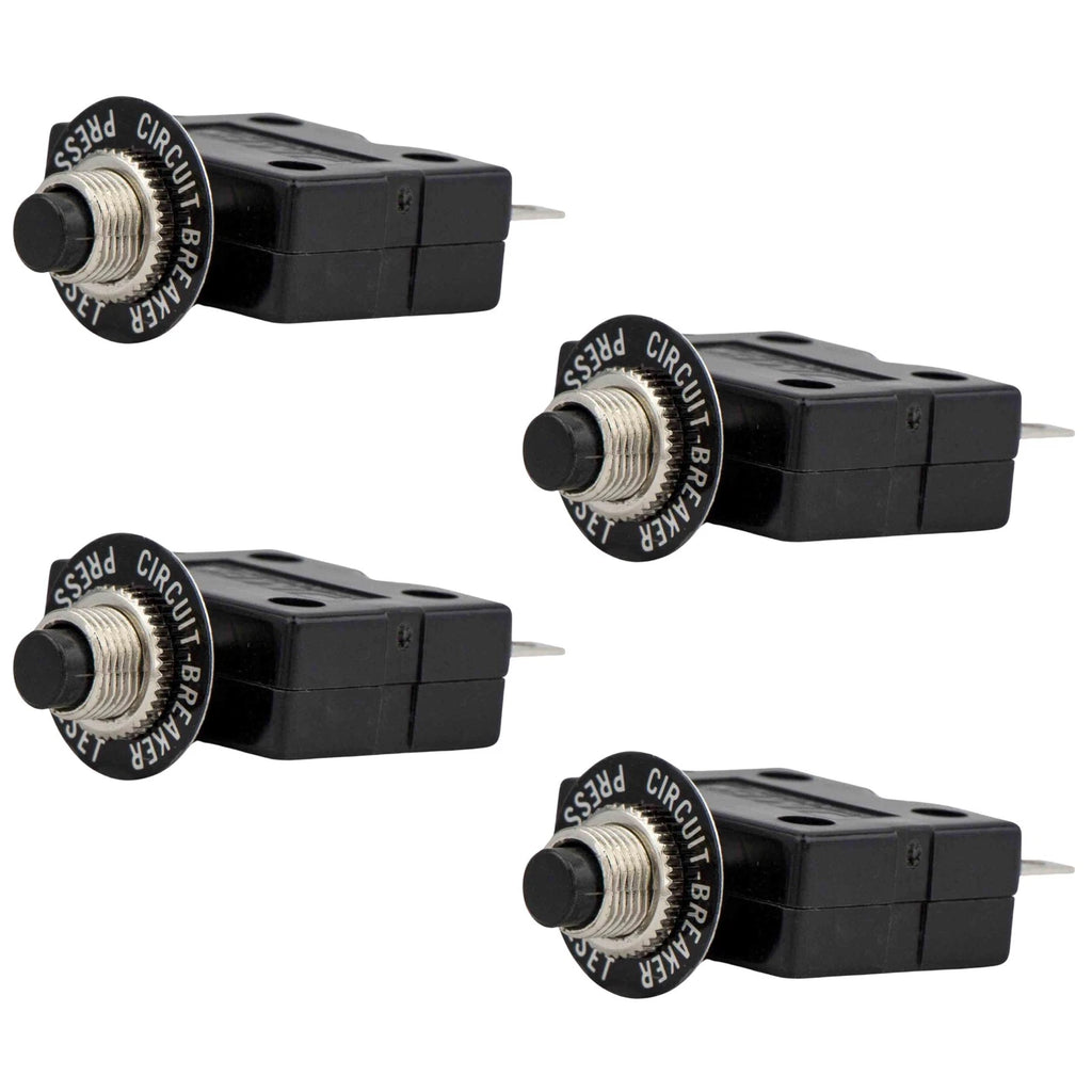 Set of 4 Push-Button Reset Circuit Breakers 10 Amp 125-250V AC 50V DC - FO1431-M4