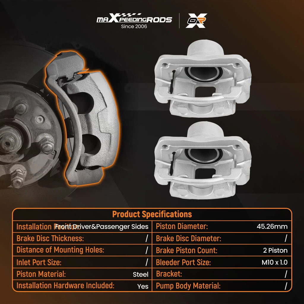 2X Front Disc Brake Caliper for Hyundai Santa Fe (2010–2012) Kia Sorento (2011–2013) 19B6463