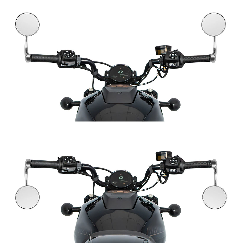 Chrome Bar End Rear-View Mirrors for Harley Sportster S (2021–2025)