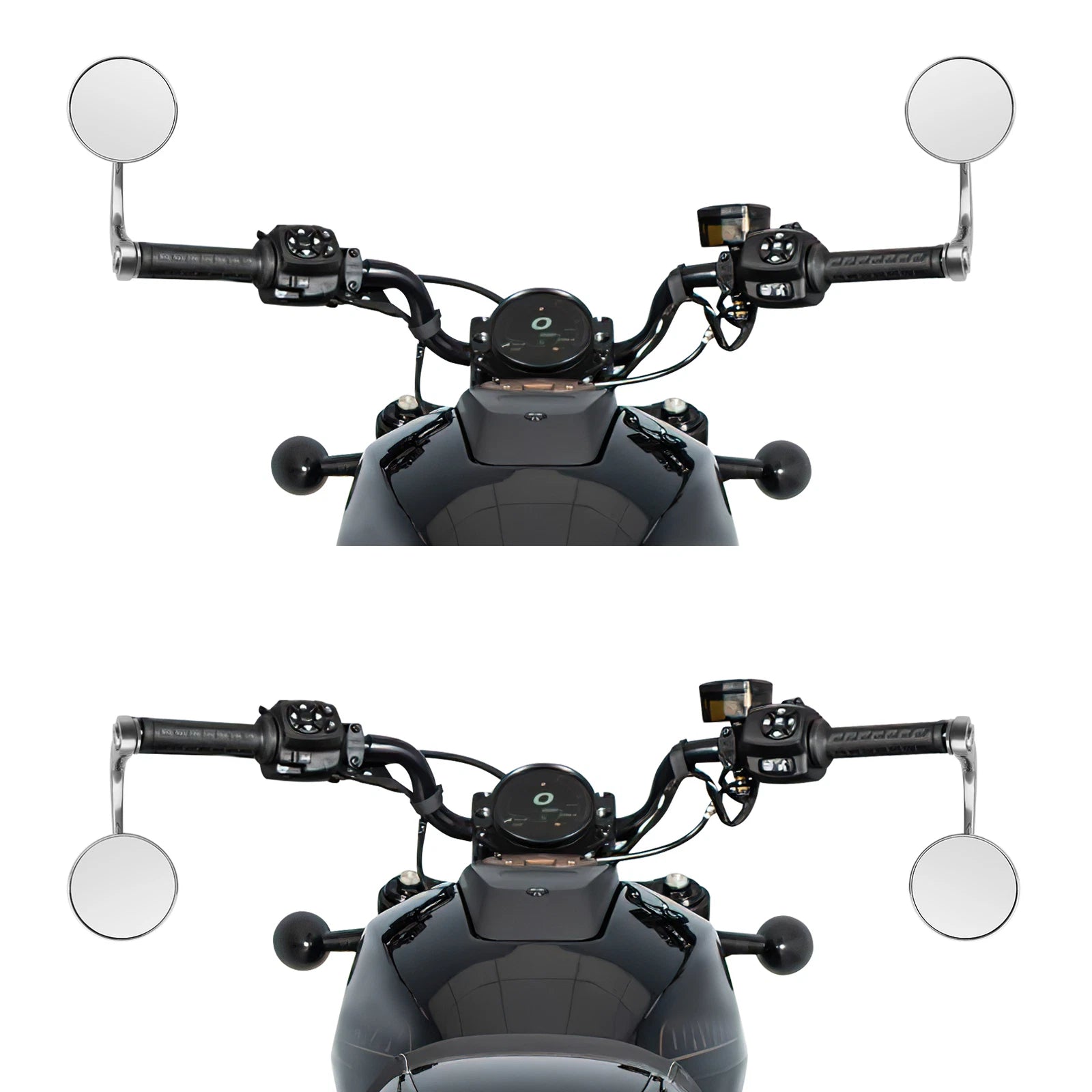 Chrome Bar End Rear-View Mirrors for Harley Sportster S (2021–2025)