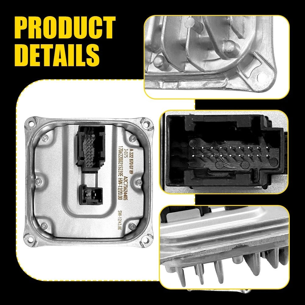 2X LED Headlight Ballast Control Module for Mercedes GLE300 C300 E350 S550 (2014–2018)