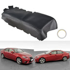 Black Leather Console Lid Armrest Cover for Lexus IS250 IS350 (2014–2017)