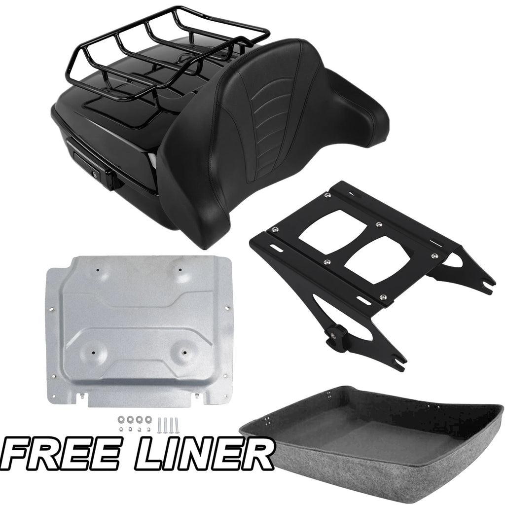 Chopped Trunk Backrest Mount Rack Plate for Harley Street Road Glide (2014–2025)