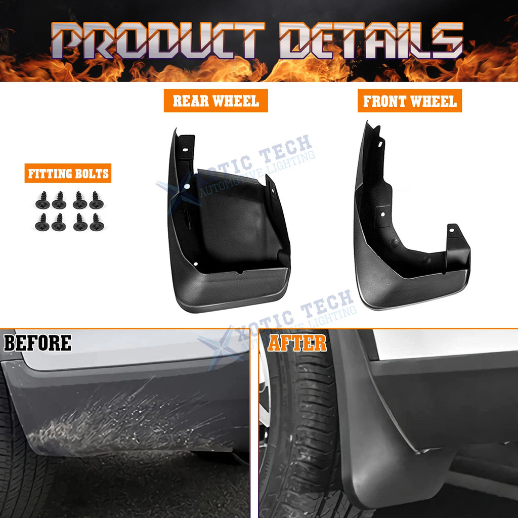 Front & Rear Mud Flaps Splash Fender Guard Kit for Honda CR-V (2007-2011)