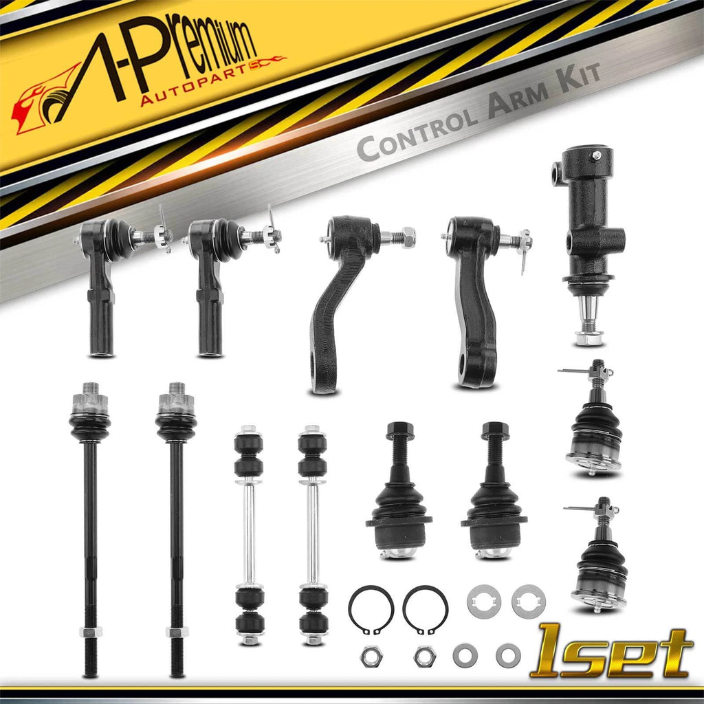 Set of 13 Front Idler, Pitman Arm, Sway Bar Link, Tie Rod for Chevy GMC Hummer