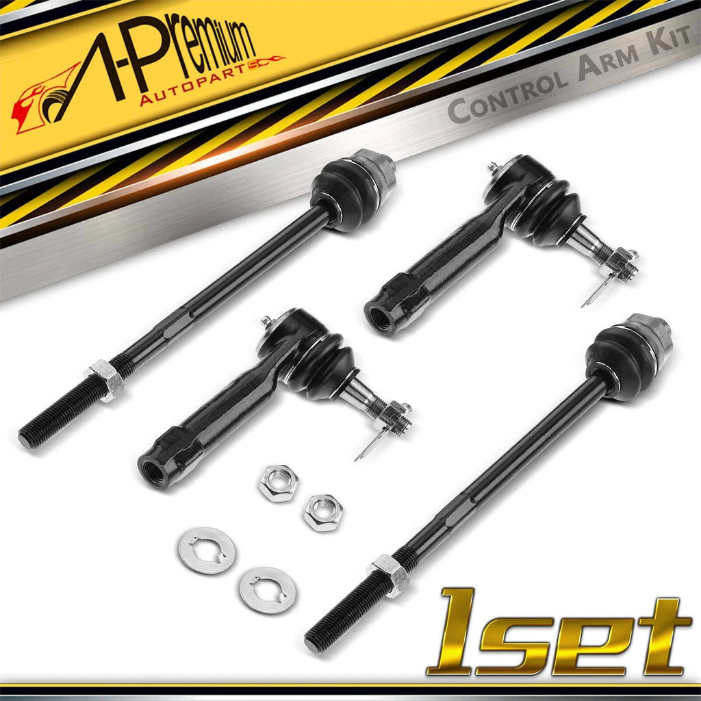 Set of 4 Front Inner & Outer Tie Rod Ends for Chevrolet Silverado 1500 (2007–2018)
