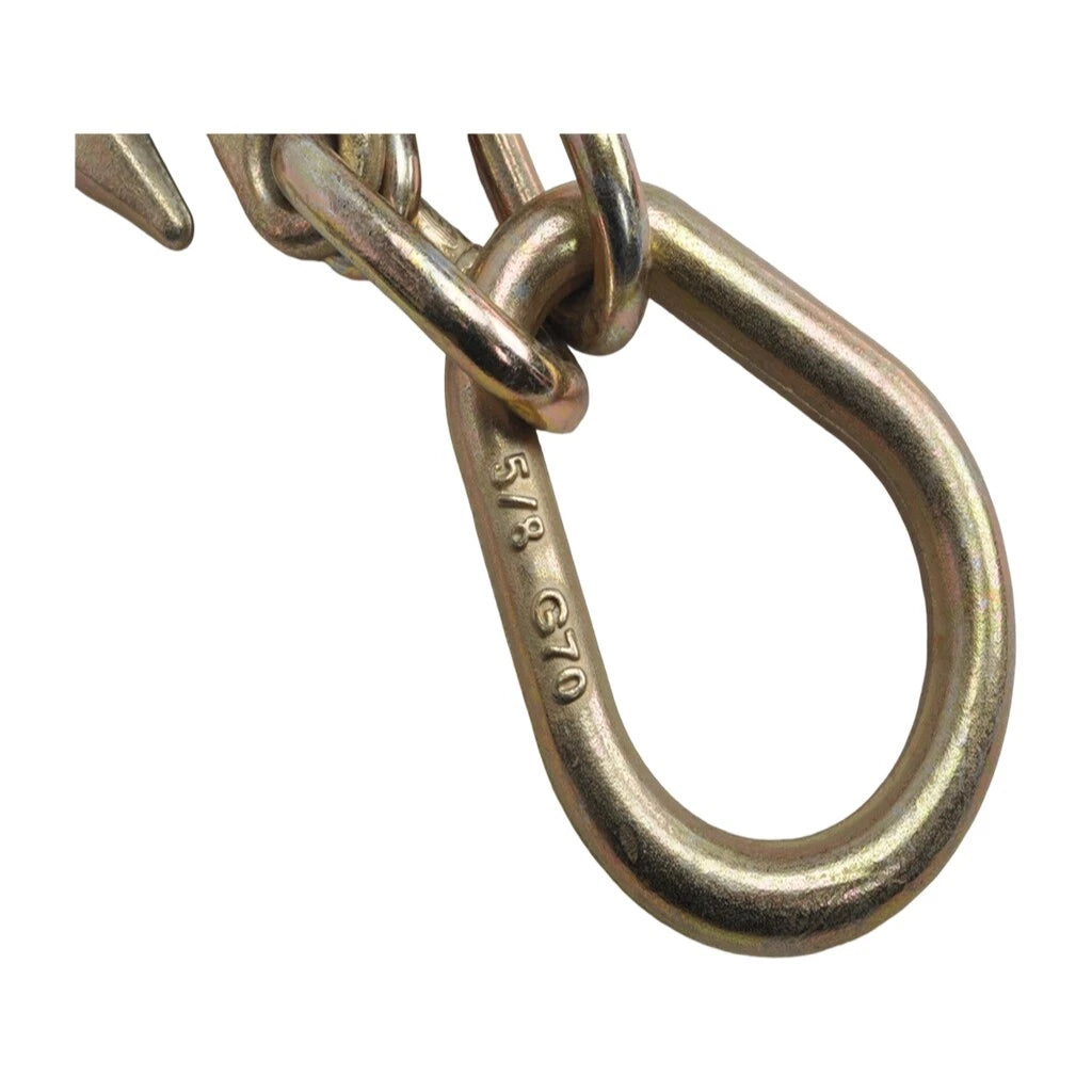 G70 V-Chain Bridle for Tow Chain with RTJ Cluster Hooks & Grab Hooks (3')