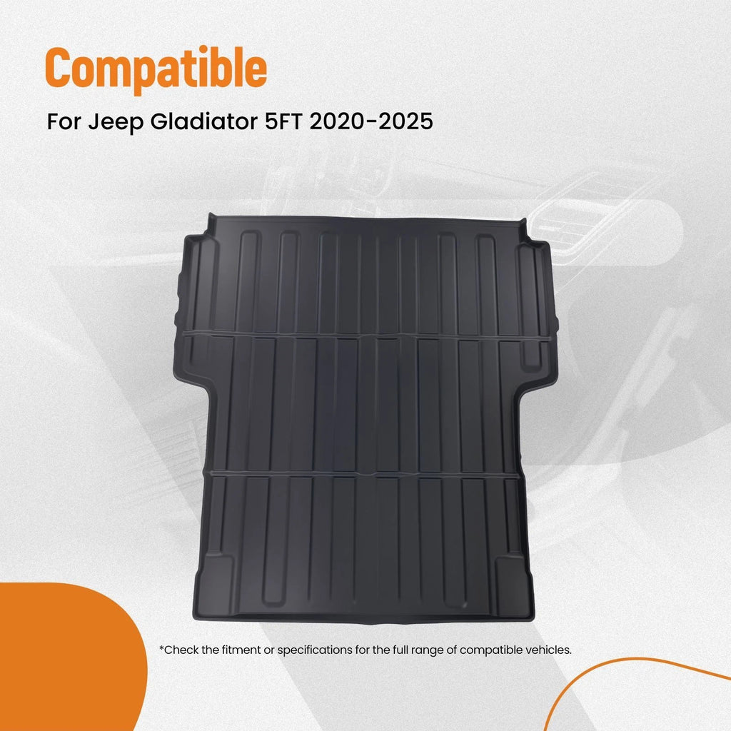 5FT Black Truck Bed Mat for Jeep Gladiator (2020–2025) TPE Waterproof
