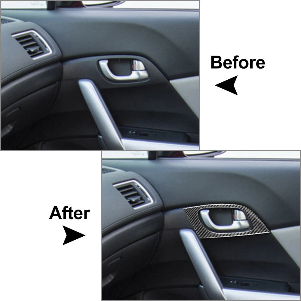 Carbon Fiber Door Handle Cover Trim for Honda Civic (2012–2015)