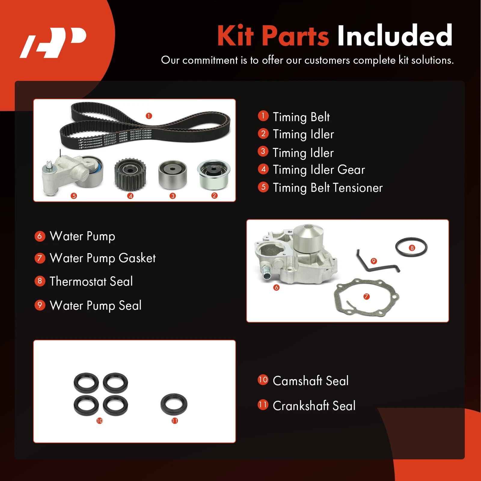 Timing Belt & Water Pump Kit for Subaru Outback, Forester (2006–2011)