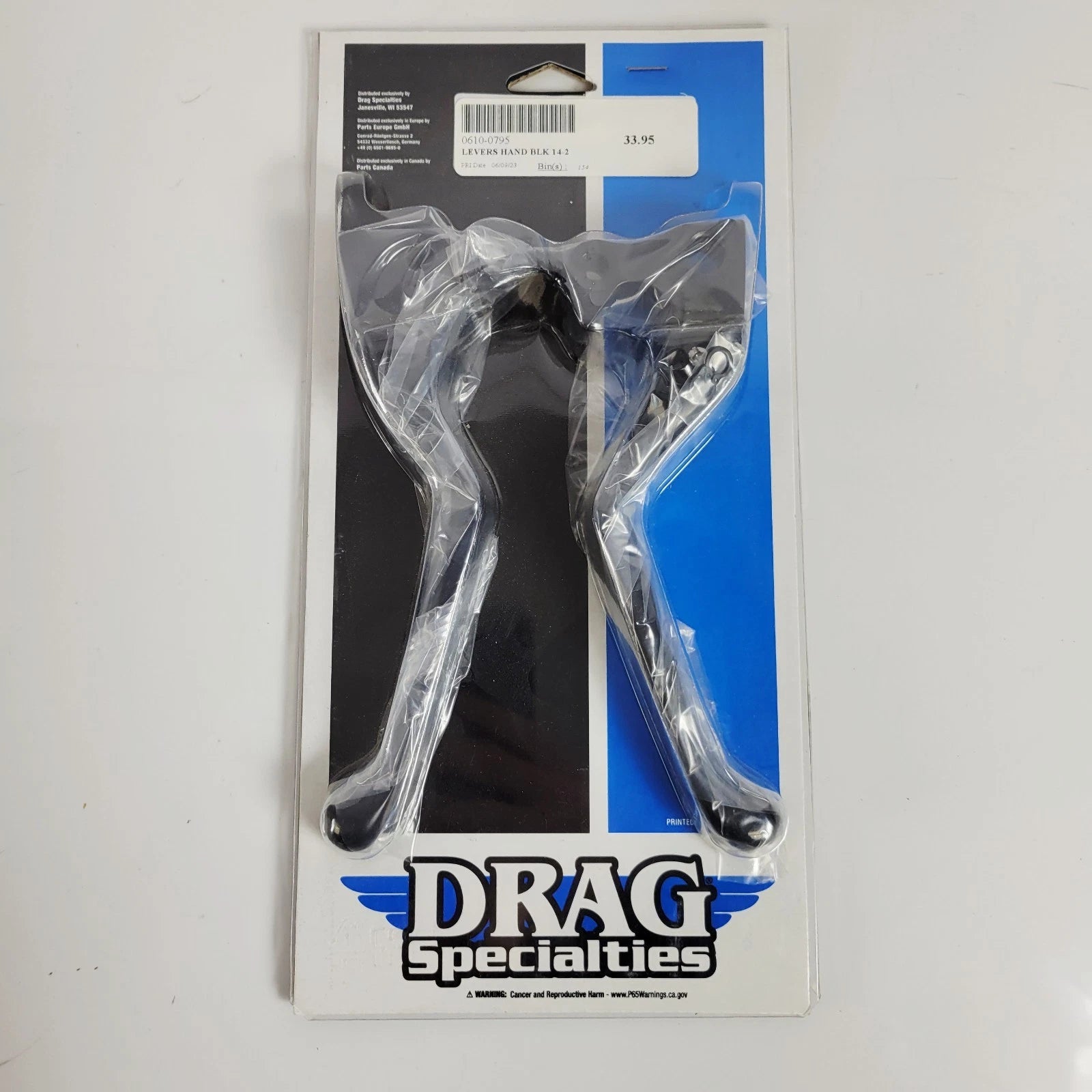 Drag Specialties Matte Black Wide Blade Levers for Harley XL 883 XL1200 (2014–2022)