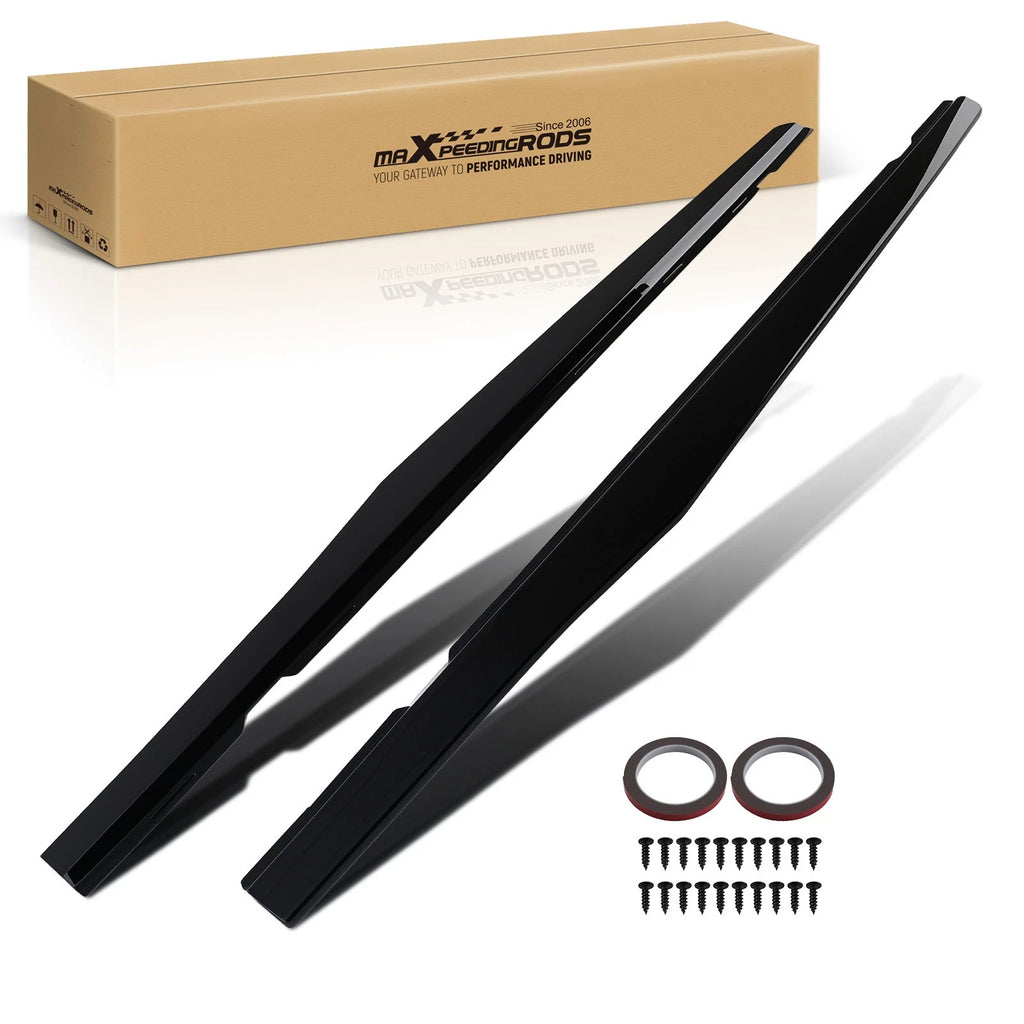 Set of 2 Black Side Skirt Extensions for Chevy Camaro SS LS LT (2010–2015)