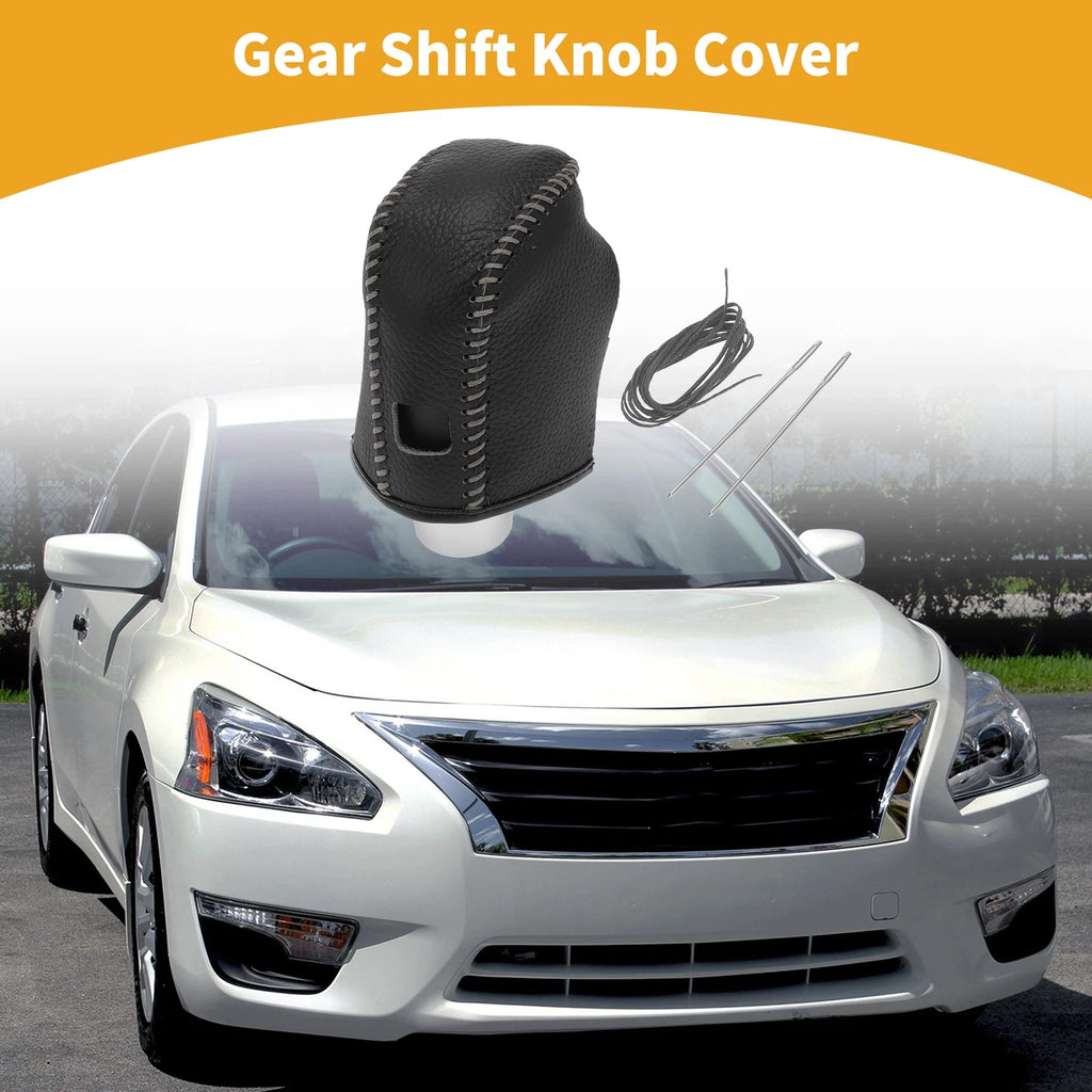 1 Pc Gear Shift Knob Cover for Nissan Altima (2019–2024) Pebbled Black Grey