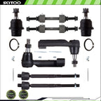 Set of 8 Front Tie Rod End Link Ball Joints for Ford Expedition (2007–2016)