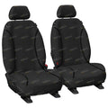 Front / Heavy Duty Black Canvas / Car Seat Covers for Toyota Hilux (2005–2015)