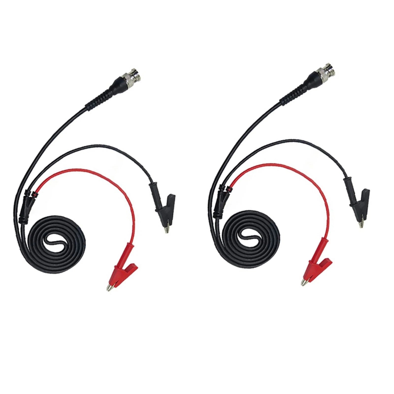 2X BNC Male to Crocodile Clip Test Leads for Oscilloscope